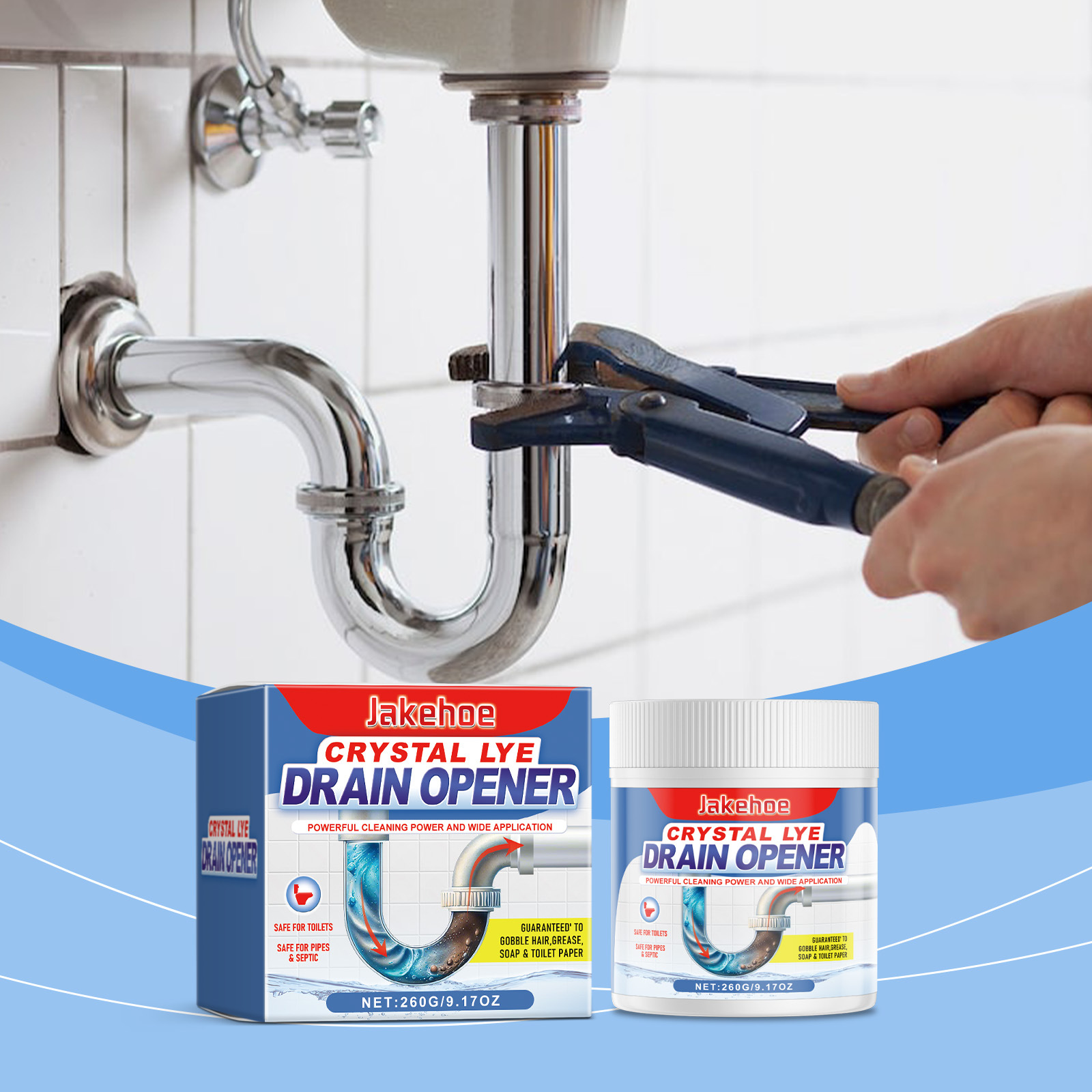 Abflussreinigungspulver Für Küche, Toilette, Waschbecken Und Wasserleitungen – 260 G -- Dtekgaz