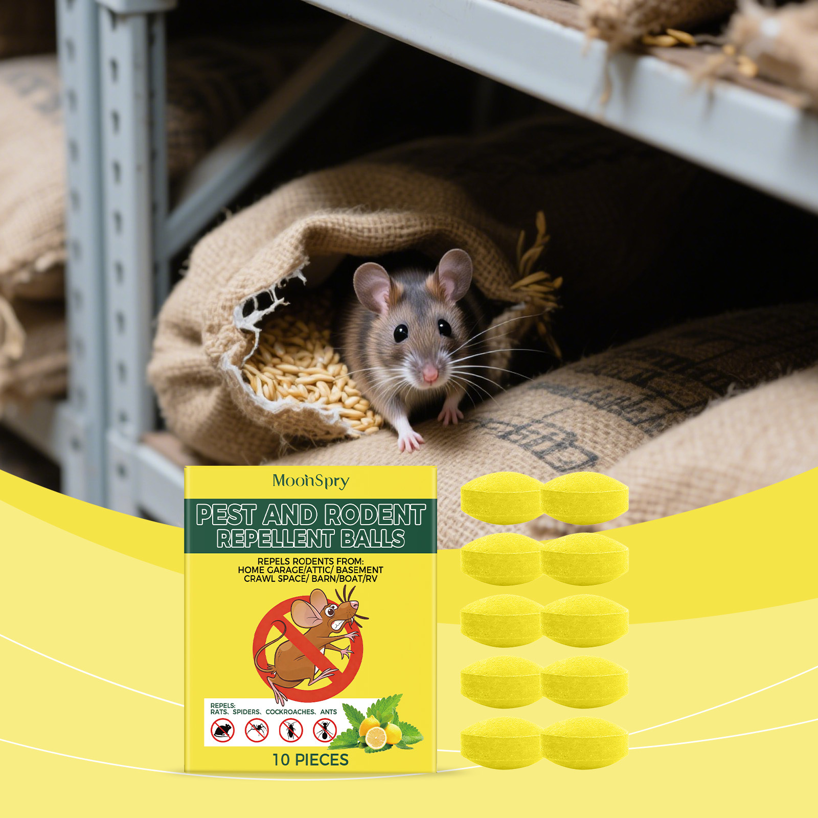 Abwehrkugeln Gegen Schädlinge Und Nagetiere, Praktische Rattenabwehrpellets, Duftende Ratten Schützen Vor Rattenbefall – Abwehrkugeln À 10 Stück, Netzbeutel À 3 Stück -- Biemmedue