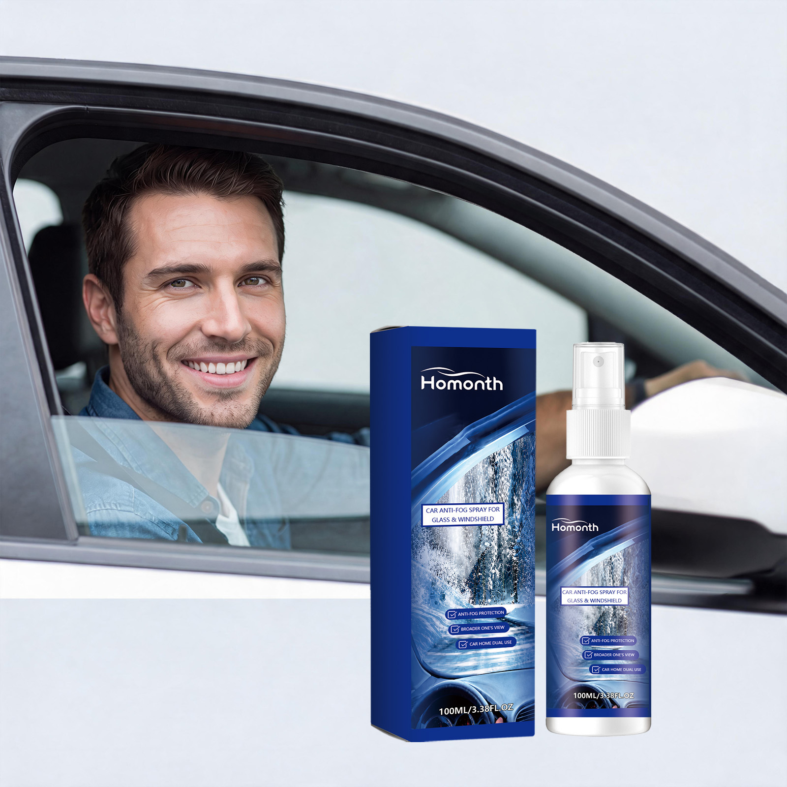 Antibeschlagspray Für Autos Zur Reinigung Von Windschutzscheiben Und Rückspiegeln, Verbessert Die Sicht, Beschlagfrei Und Wasserabweisend – 100 Ml -- Biemmedue