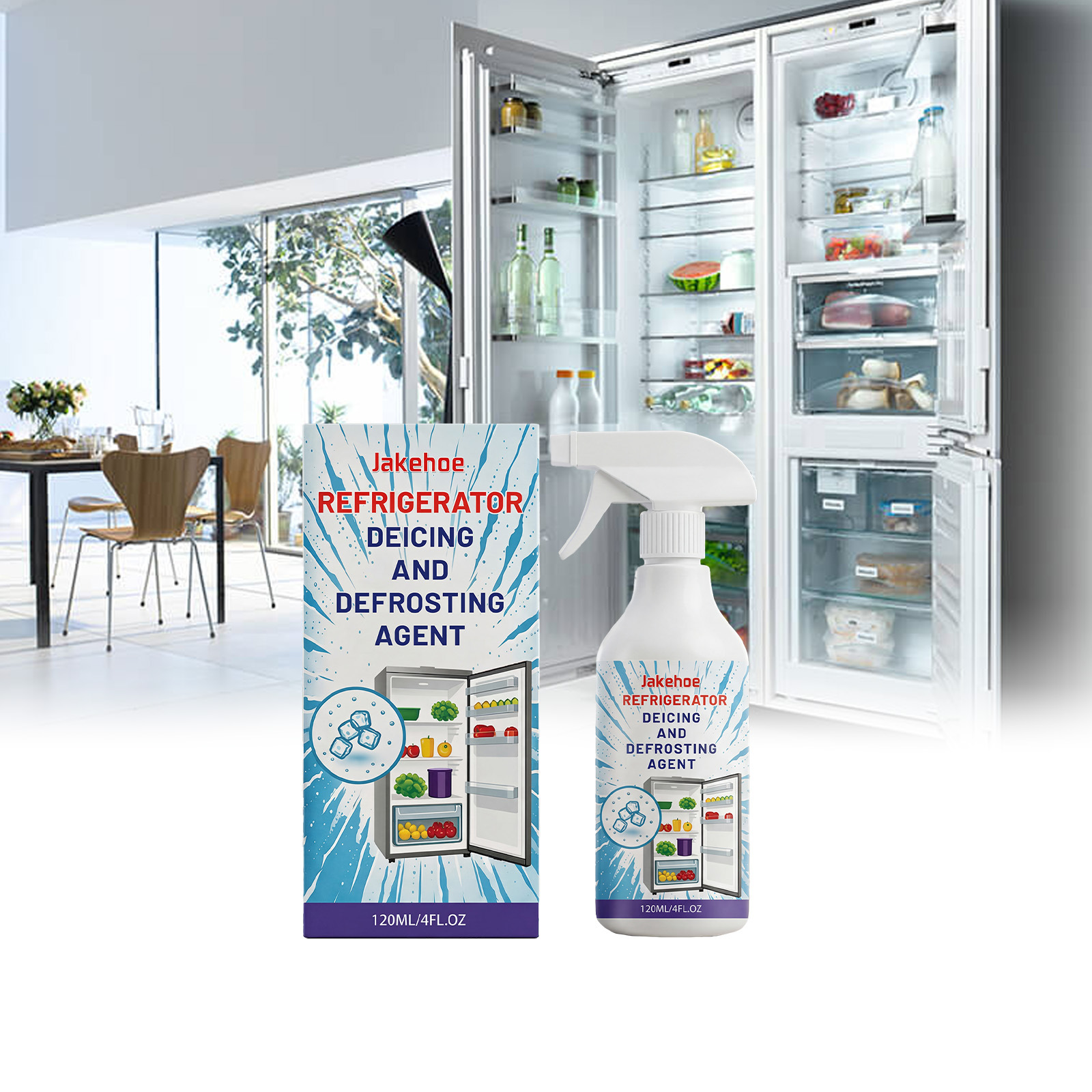 Auftauspray Für Die Tägliche Reinigung, Das Abtauen Und Abtauen Von Kühlschränken Und Gefrierschränken – Benutzerfreundliches Multifunktionsspray – 120 Ml -- Biemmedue
