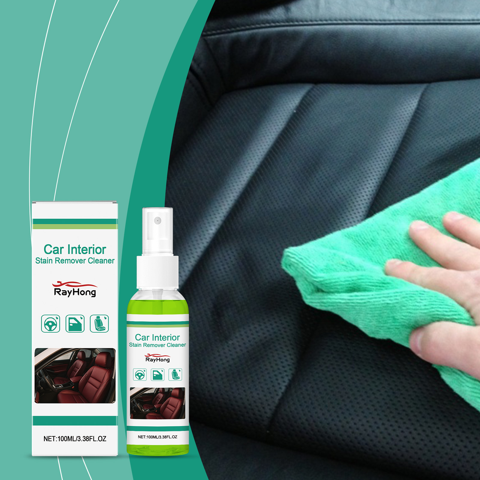 Autoinnenreinigungsspray, Fleckenentferner Und Fleckenschutzmittel Zur Reinigung Und Pflege Von Autoinnenverkleidungen Und Sitzen – 100 Ml -- Biemmedue