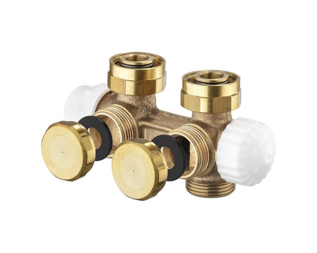 Banyo - Heimeier Multilux 4 - set 969027000 weiß ral 9016, inkl. Thermostatkopf dx