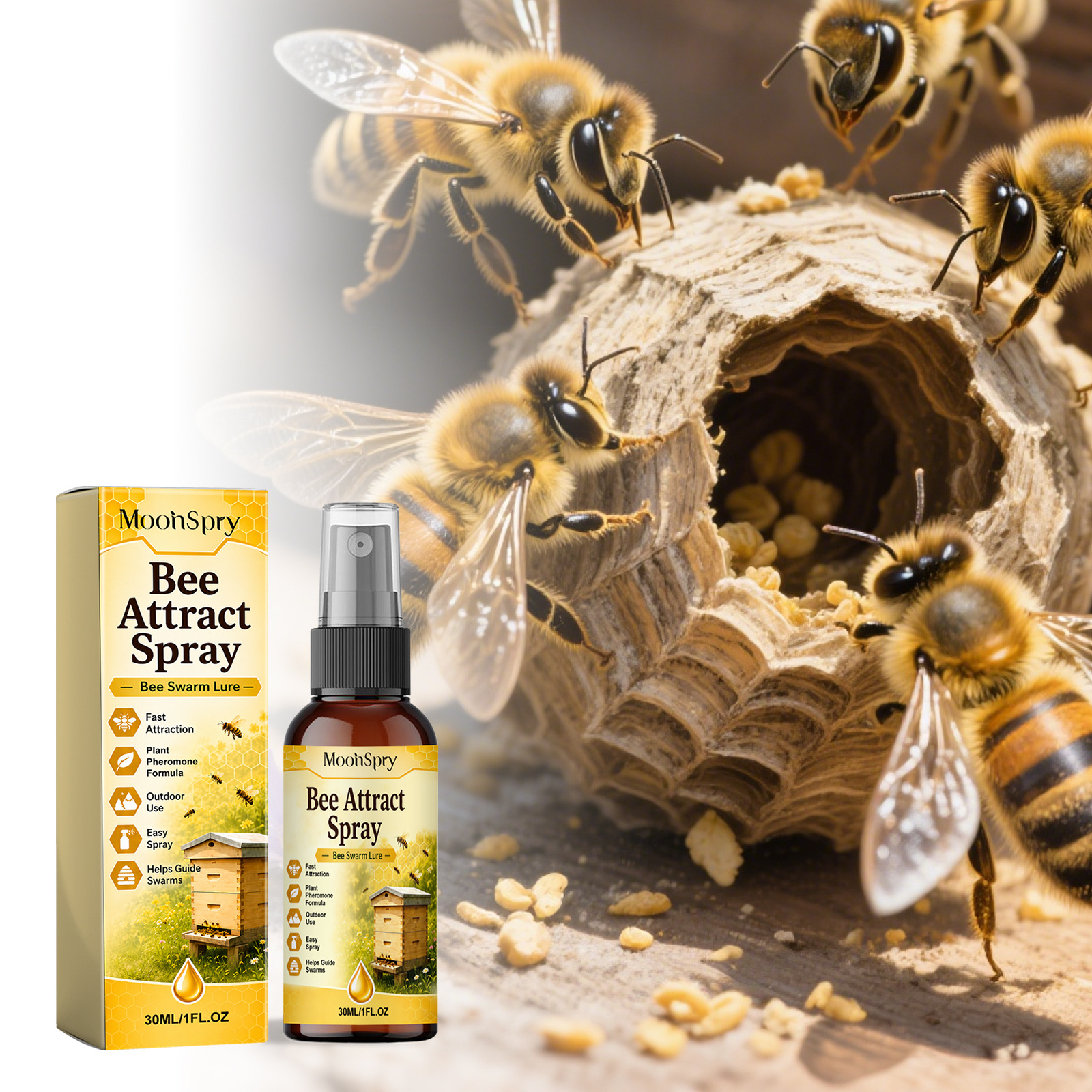 Bienenlockspray Für Den Außenbereich, Tragbares Spray Zur Anlockung Von Bienen In Landwirtschaft Und Gartenbau – 30 Ml -- Biemmedue
