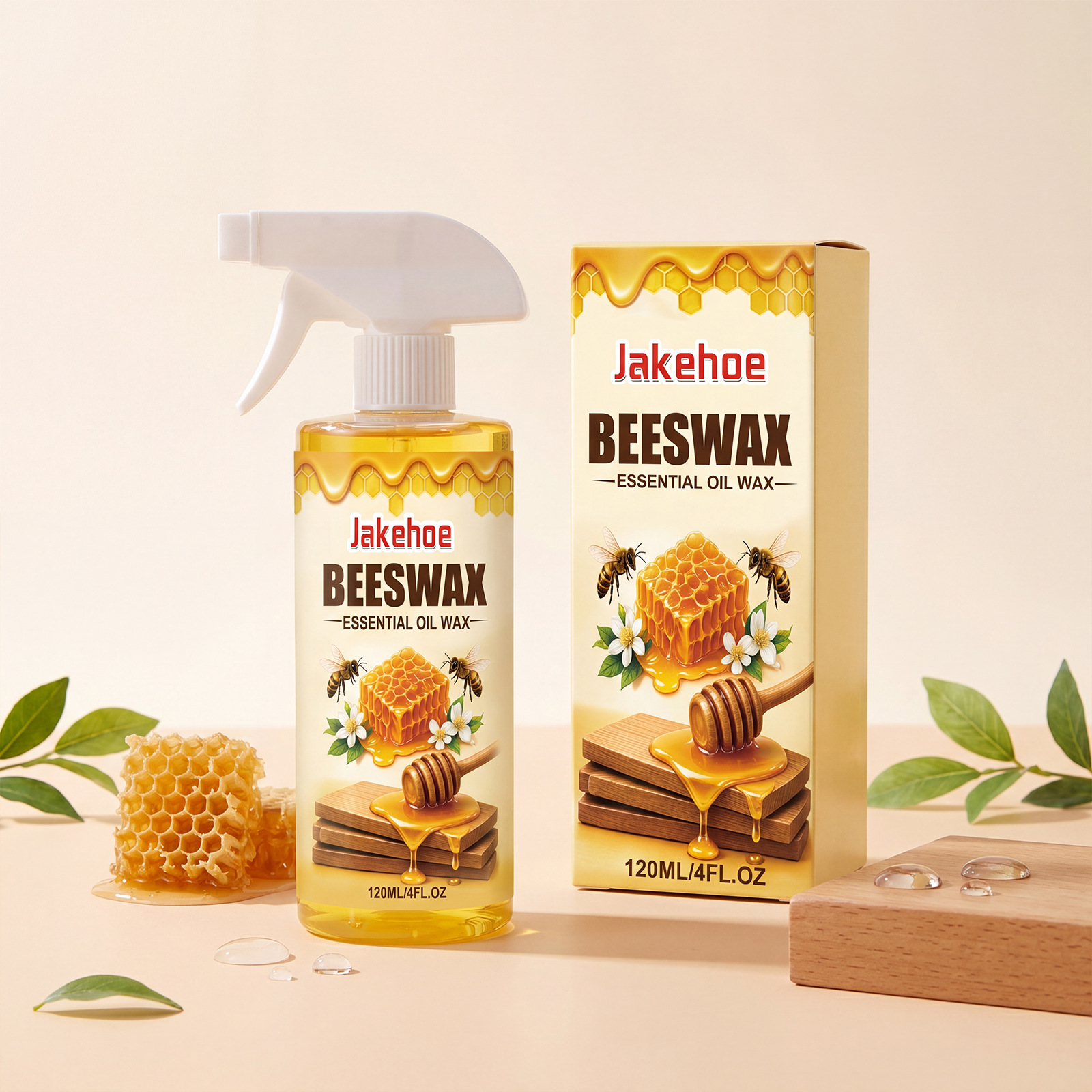 Bienenwachs-holzpolierspray: Macht Holz Glänzend Und Hinterlässt Keine Wasserflecken Geeignet Für Die Tägliche Pflege Von Möbeln Und Böden. – Bienenwachs-holzpolierspray: 120 Ml, Schwamm, Tuch -- Biem