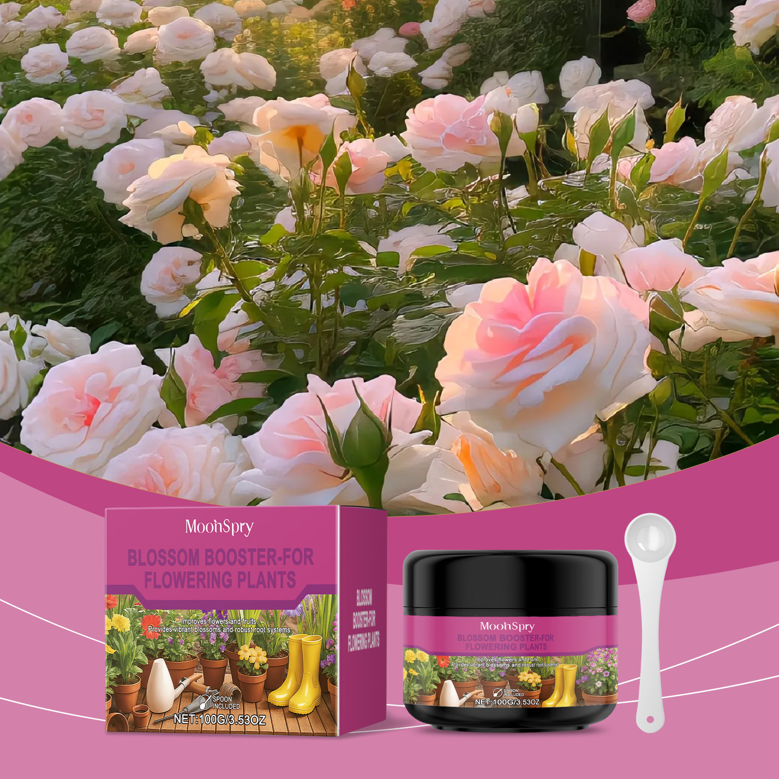 Blütennährstoffpulver, Geeignet Für Die Aufnahme Durch Früchte Und Blüten, Universelles Gartennährstoffpulver Zur Förderung Der Blüte – 100 G + Messlöffel -- Biemmedue