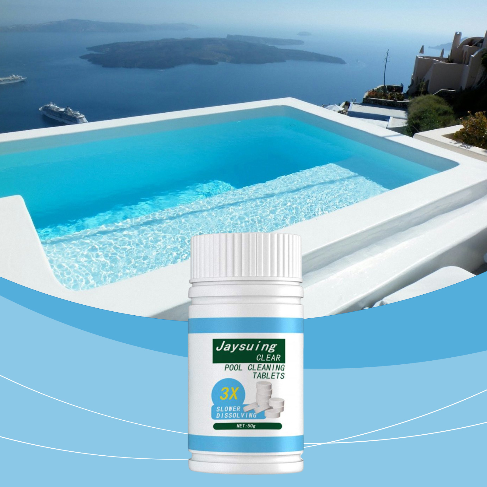 Brausetabletten Für Schwimmbäder, Sofort Auflösende Brause-chlortabletten, Chlortabletten Zur Reinigung Von Schwimmbädern Und Wasseraufbereitungstabletten – 50 G -- Biemmedue