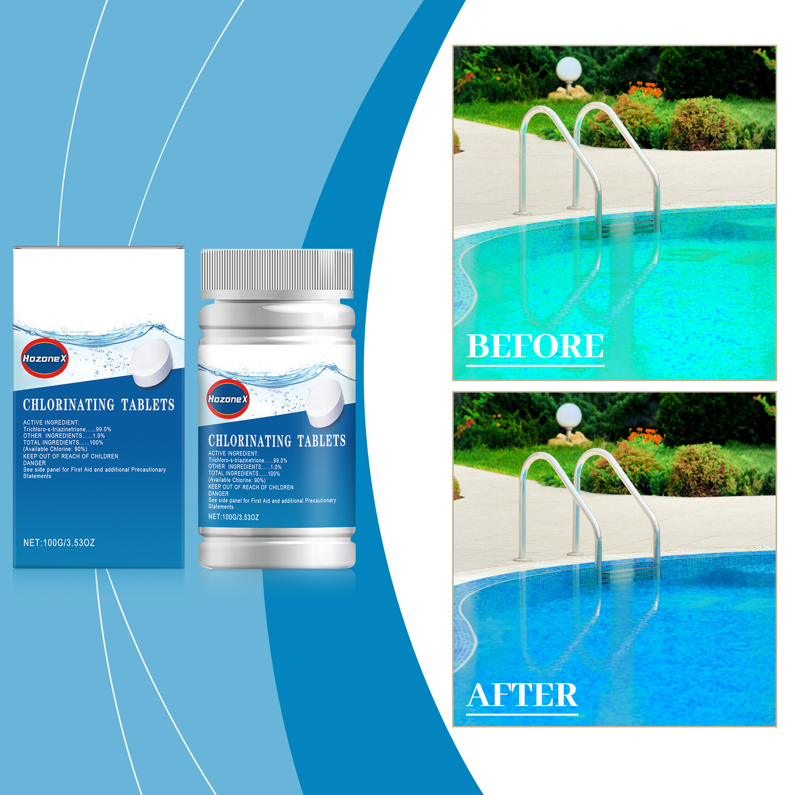Brausetabletten Für Die Poolreinigung, Die Erhaltung Der Wasserqualität Und Ein Angenehmeres Schwimmerlebnis. Multifunktionale Brausetabletten – 100 G -- Biemmedue