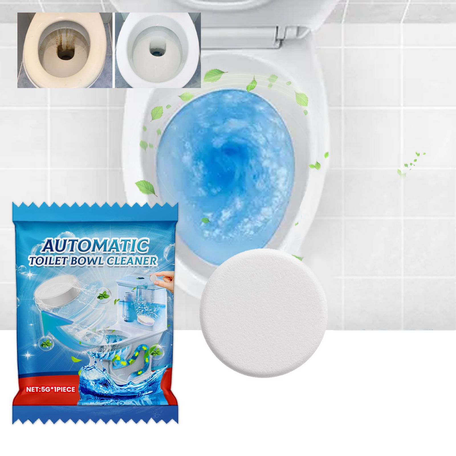 Brausetabletten Für Die Sanfte Und Praktische Reinigung Der Toilette Im Haushalt – Für Eine Saubere Und Sichere Umgebung – 5 G × 1 Stück -- Biemmedue