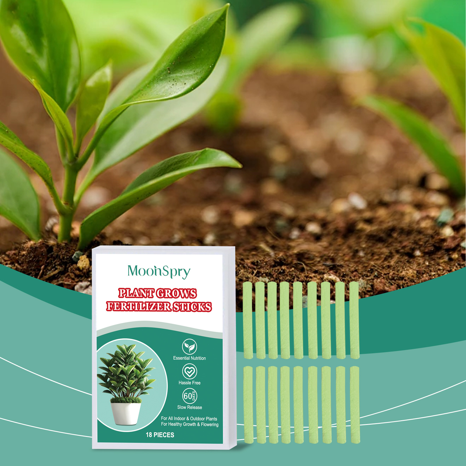 Düngesticks Für Pflanzenwachstum, Langzeitdünger, Algen-dünger, Düngesticks Für Pflanzenwachstum Und Gartenbau – 18 Stück -- Biemmedue