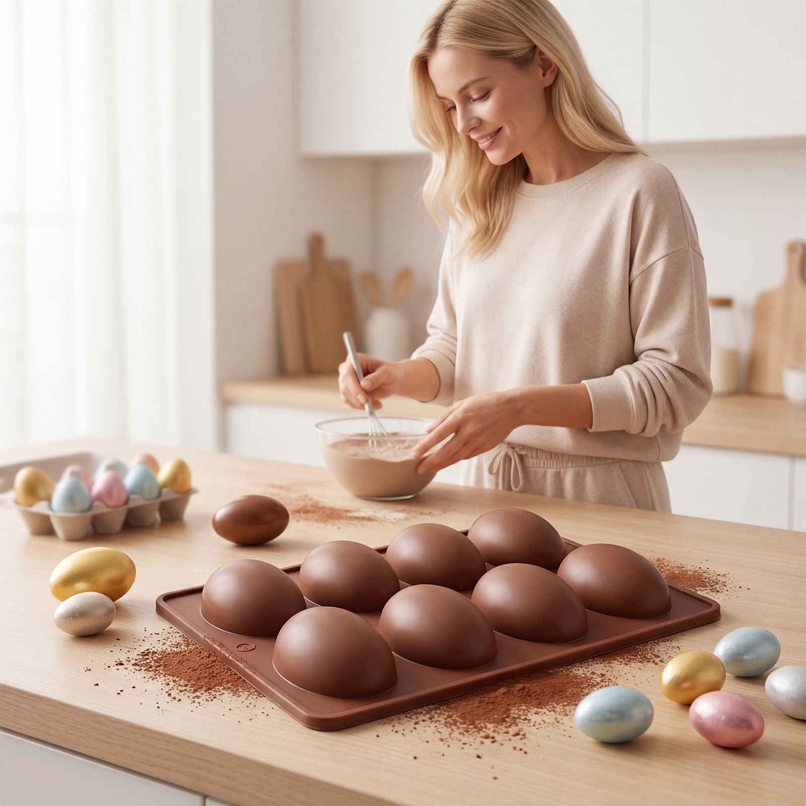 Eierbackform Mit 8 Mulden – Küchenhelfer Zum Backen, Leicht Zu Formen Und Zu Entformen, Für Den Gewerblichen Und Privaten Gebrauch, Kreative Form – 1 Stück -- Biemmedue