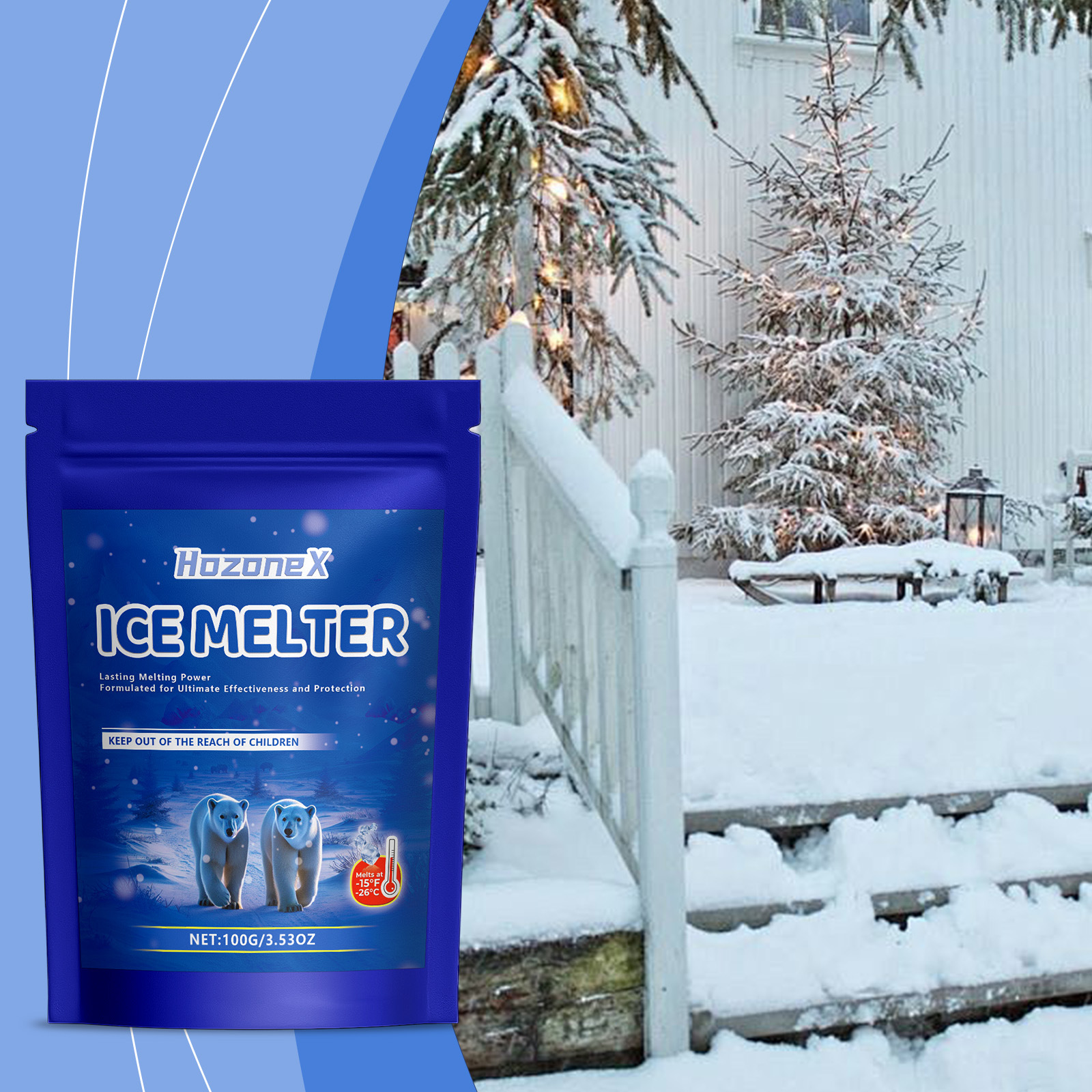 Enteisungsmittel Zum Schnelleren Schmelzen Von Schnee Und Eis Im Winter Geeignet Zum Auftauen Von Beton Niedertemperatur-enteisungsmittel – 100 G -- Biemmedue
