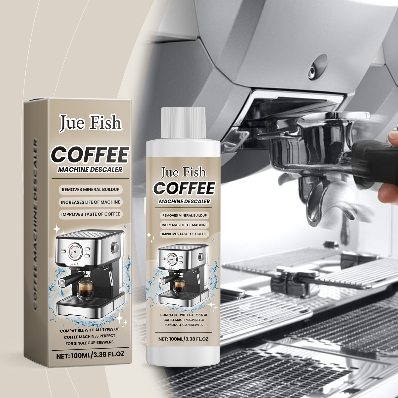 Entkalker, Reiniger, Fleckenentferner Und Pflegemittel Für Kaffeemaschinen – 100 Ml -- Dtekgaz