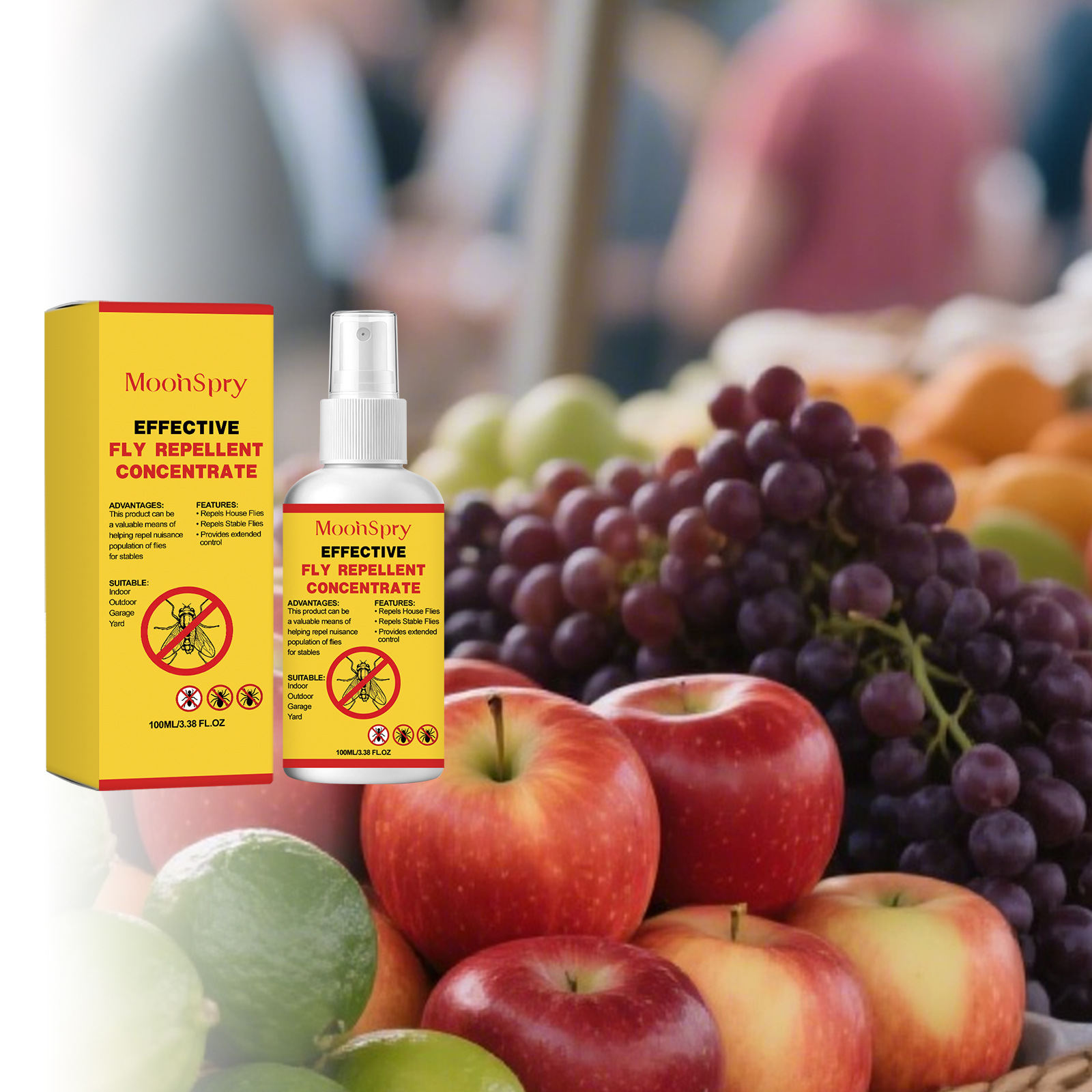 Fliegenabwehrmittel Für Bauernhöfe, Wohnhäuser, Einzelhandelsgeschäfte, Türen, Fenster, Mülltonnen, Viehzäune Und Zur Geruchsbekämpfung – 100 Ml -- Biemmedue