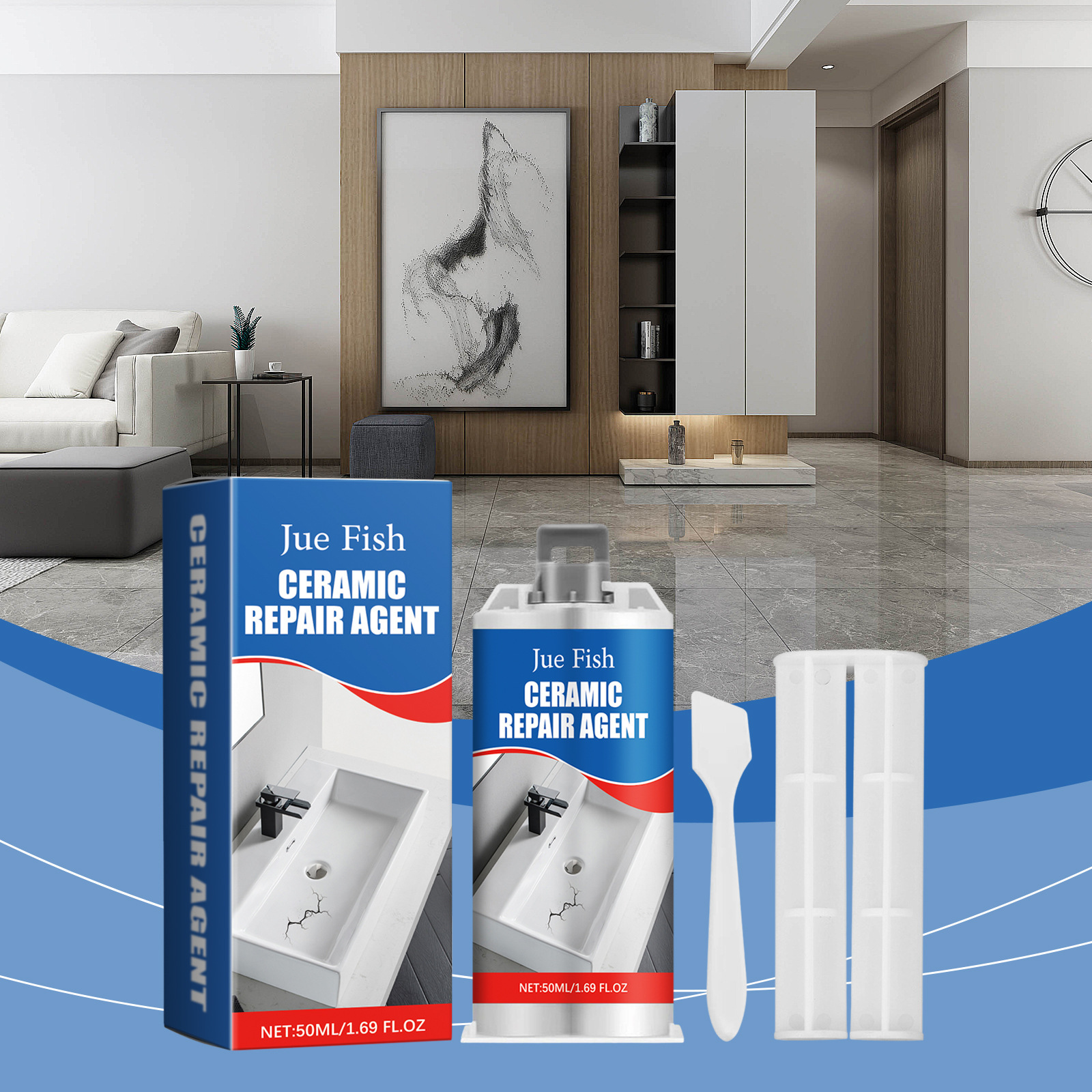 Fugenmörtel Zum Abdichten Von Lecks Und Spalten In Wandfliesen, Wasserdicht, Witterungsbeständig, Rissfest Und Einfach Anzuwenden – 50 Ml × 1 + Druckstab × 1 + Spachtel × 1 -- Biemmedue