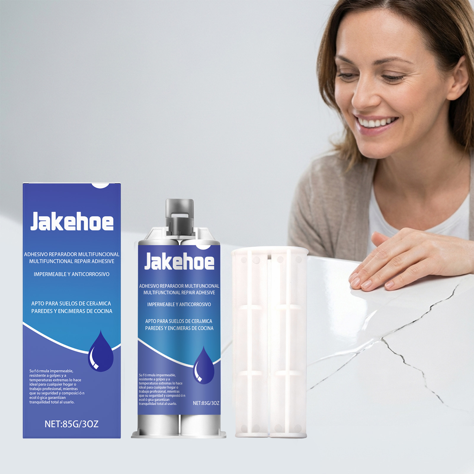 Fugenmörtel, Geeignet Für Den Täglichen Gebrauch Auf Fliesen Und Marmor, Für Innen- Und Außenbereiche, Ästhetisch Ansprechende Reparatur Von Leckagen – 85 G × 1, Druckstange × 1 -- Biemmedue