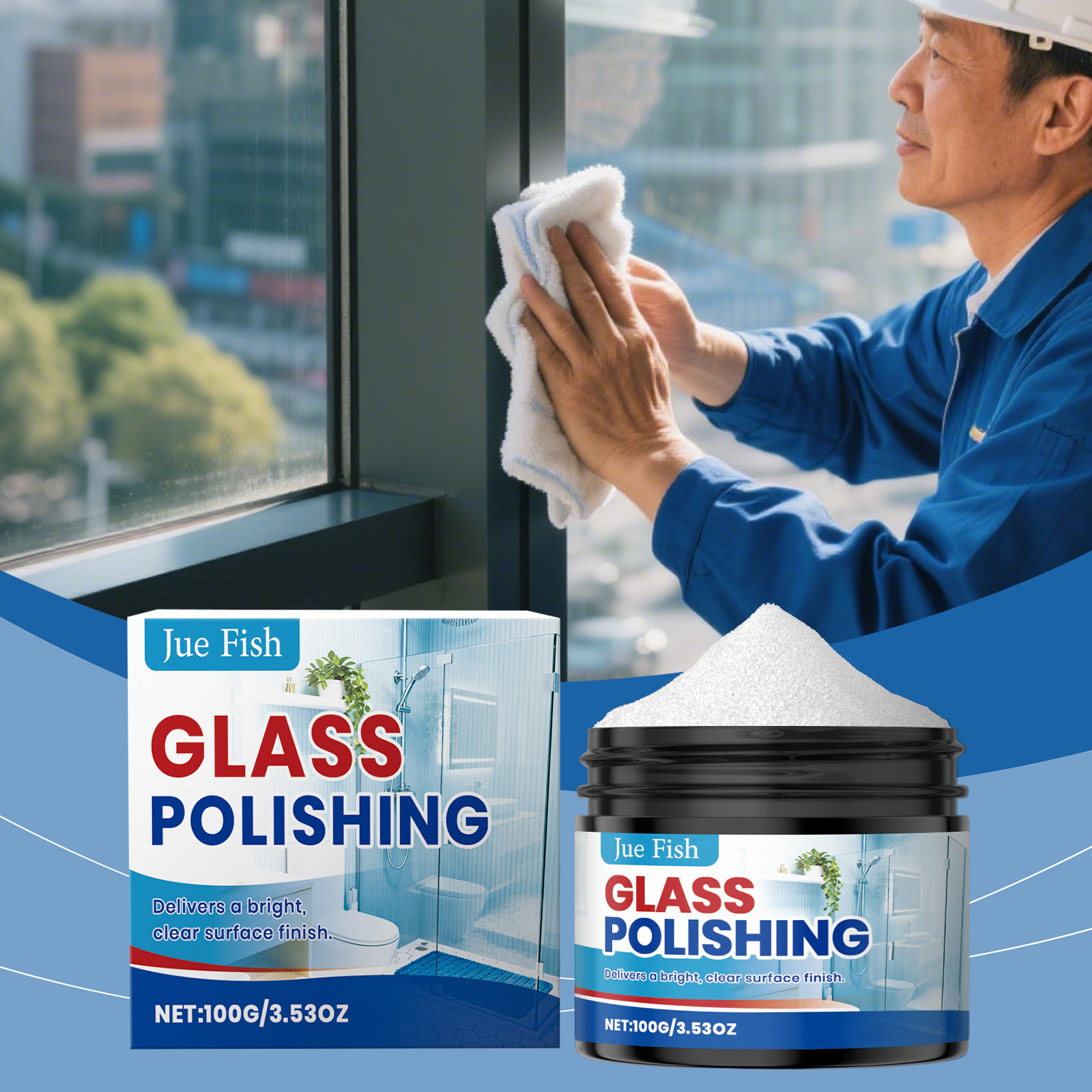 Glaspolierpaste Für Täglichen Glanz Und Klarheit, Mehrzweck-glaspflegecreme Für Den Privaten Und Gewerblichen Gebrauch – 100 G -- Biemmedue