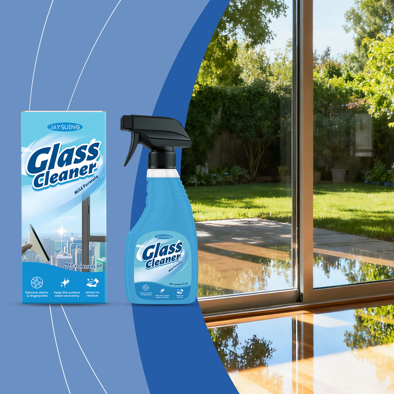 Glasreiniger Für Fenster Und Badezimmer, Entfernt Wasserflecken, Universelles Haushaltsspray – 237 Ml -- Dtekgaz