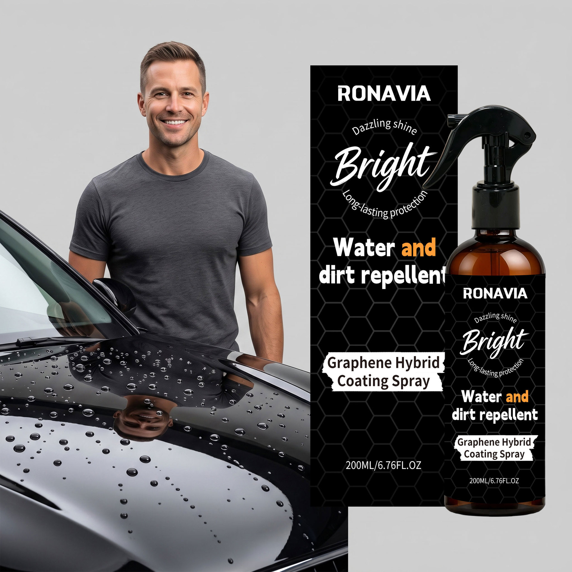 Graphen-beschichtungsspray Zur Reinigung Von Autolackkratzern, Fleckenentfernung, Glanzwiederherstellung, Polieren Und Pflege – 200 Ml -- Biemmedue