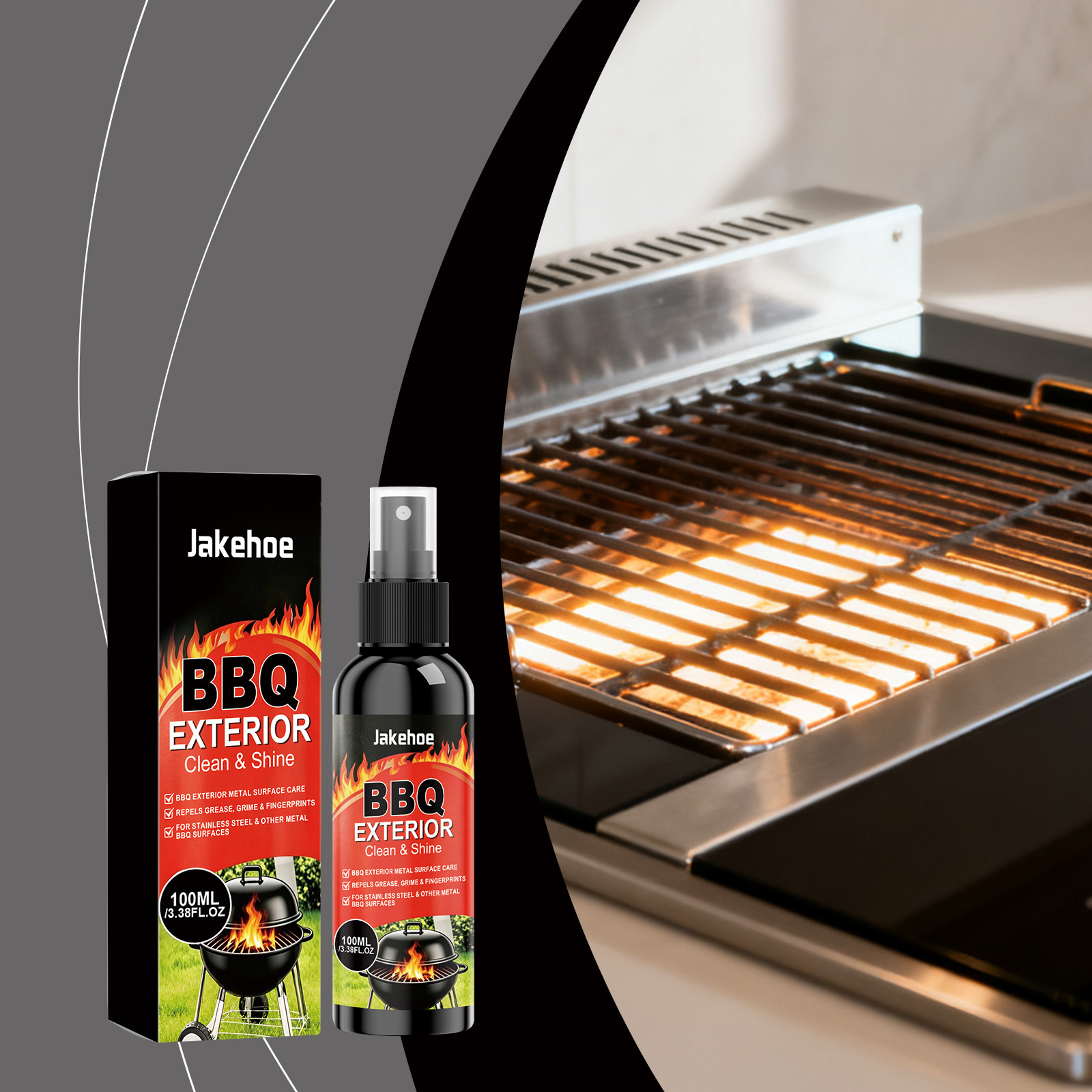 Grillreiniger & Glanzmittel – Reiniger, Ölfleckenentferner & Auffrischer Für Grills Im Freien – 100 Ml -- Dtekgaz