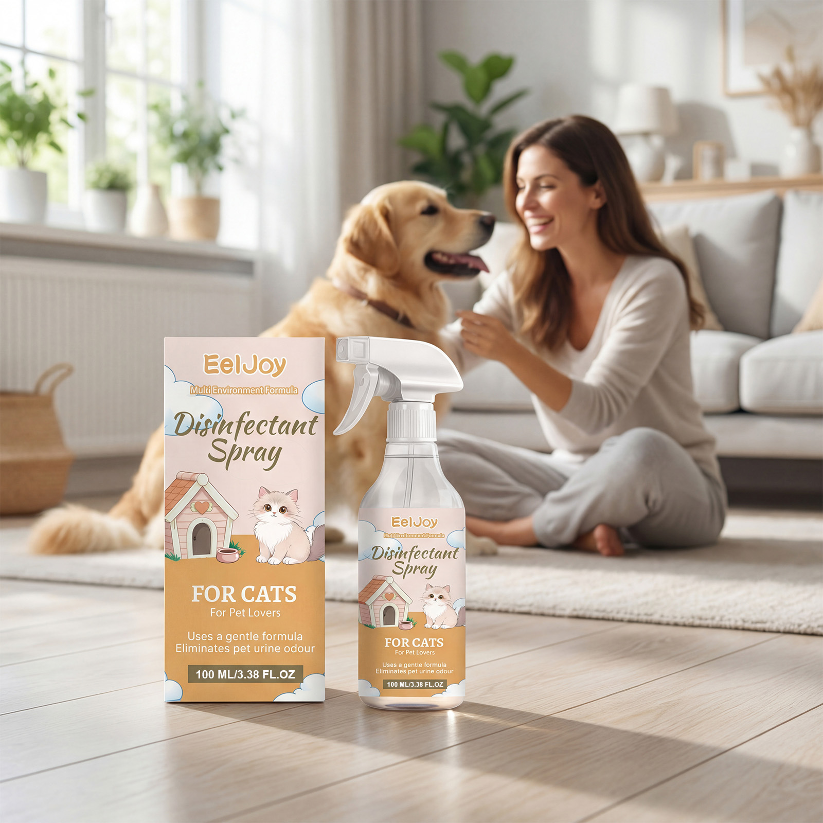 Haustier-reinigungsspray Für Den Innenbereich, Reinigt Haustierbetten Und -polster, Entfernt Gerüche Und Flecken – Praktisches Spray – 100 Ml -- Biemmedue