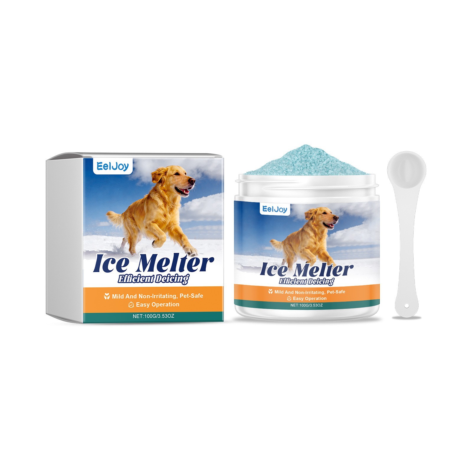 Haustierfreundliches Schneeschmelzmittel, Für Katzen Und Hunde Geeignet, Schneeentferner, Tägliches Reinigungsmittel – 100 G + Löffel -- Biemmedue