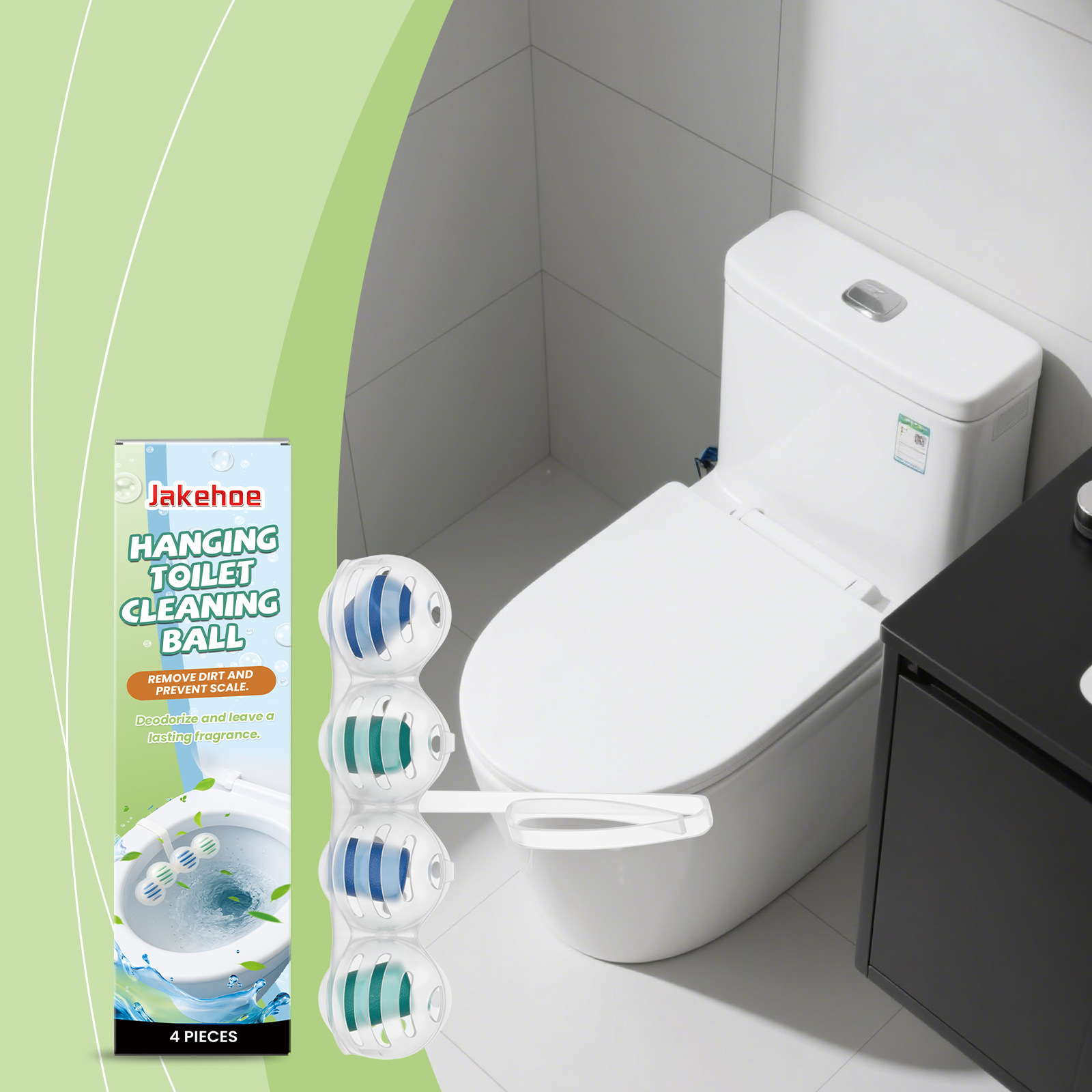 Hängender Toilettenreinigungsball, Entfernt Flecken, Kalk Und Gerüche, Kein Schrubben Erforderlich, Für Haushalts-toiletten -- 4 Stück -- Biemmedue