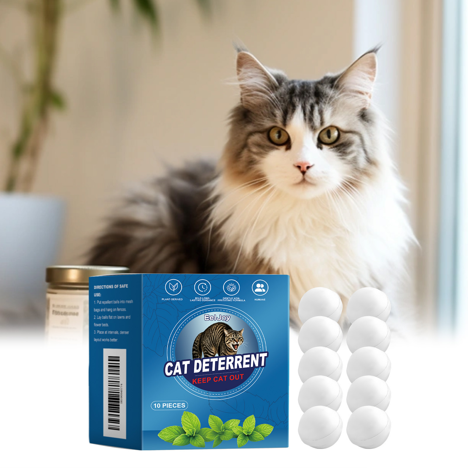 Katzenabwehrmittel, Geeignet Für Drinnen Und Draußen, Verhindert, Dass Haustiere Im Garten Und Im Haus Kratzen, Kauen Und Gegenstände Beschädigen – Katzenabwehrmittel 10 Stück, Netzbeutel 1 -- Biemmed