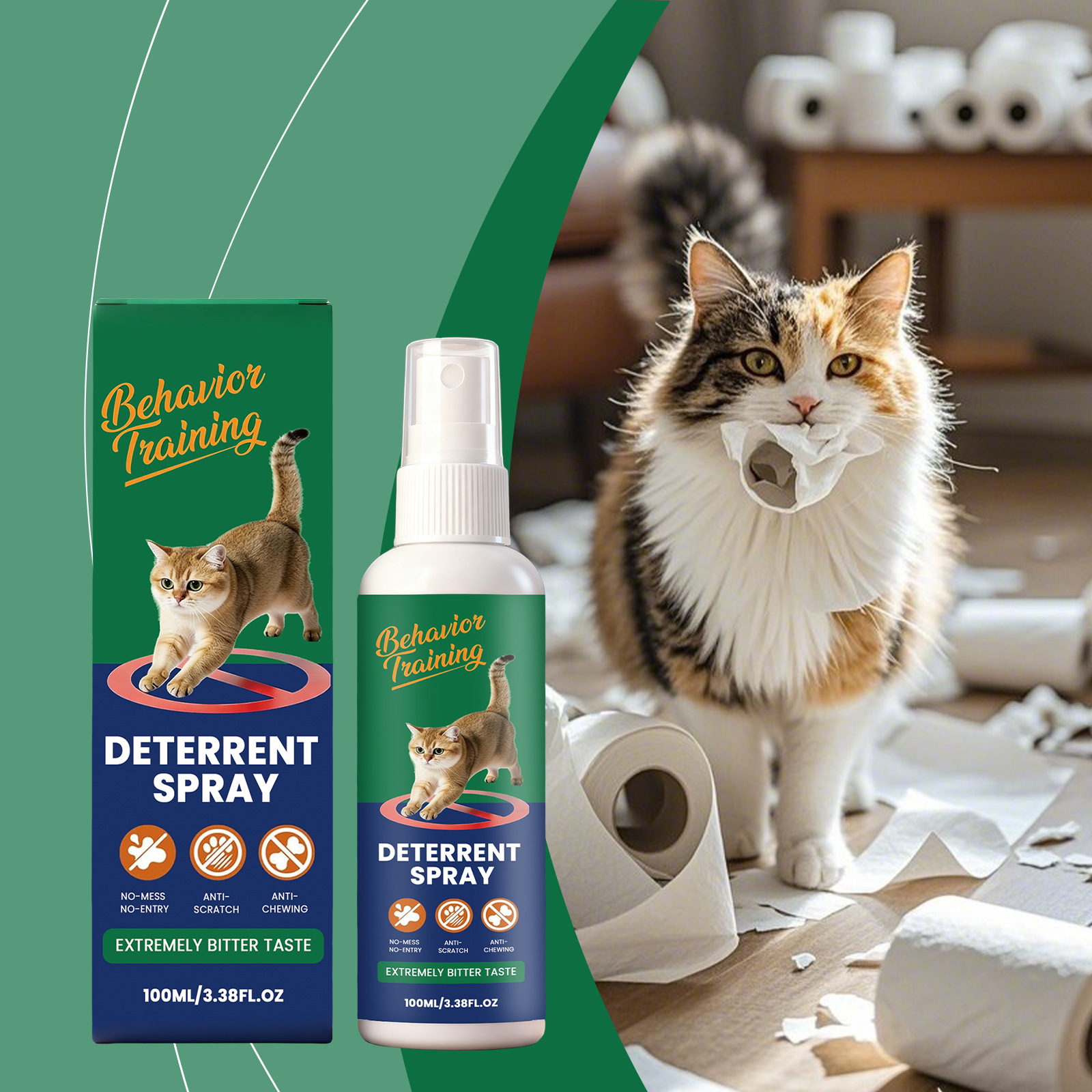 Katzenabwehrspray Hält Katzen Fern Und Verhindert Kratzen. Geeignet Für Verschiedene Einsatzbereiche Wie Terrassen, Balkone Und Hauseingänge. – 100 Ml -- Biemmedue