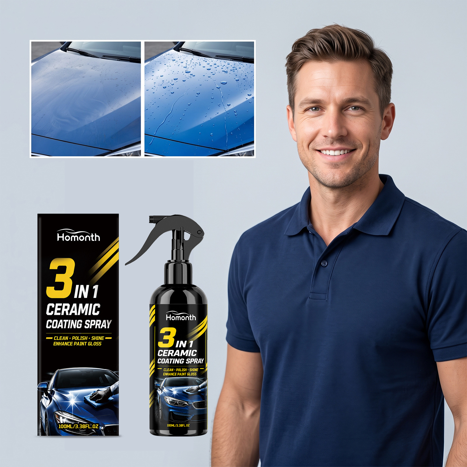 Keramikversiegelungsspray Für Autos Zur Täglichen Reinigung, Lackaufbereitung Und Politur – Praktisches Spray, 100 Ml -- Biemmedue