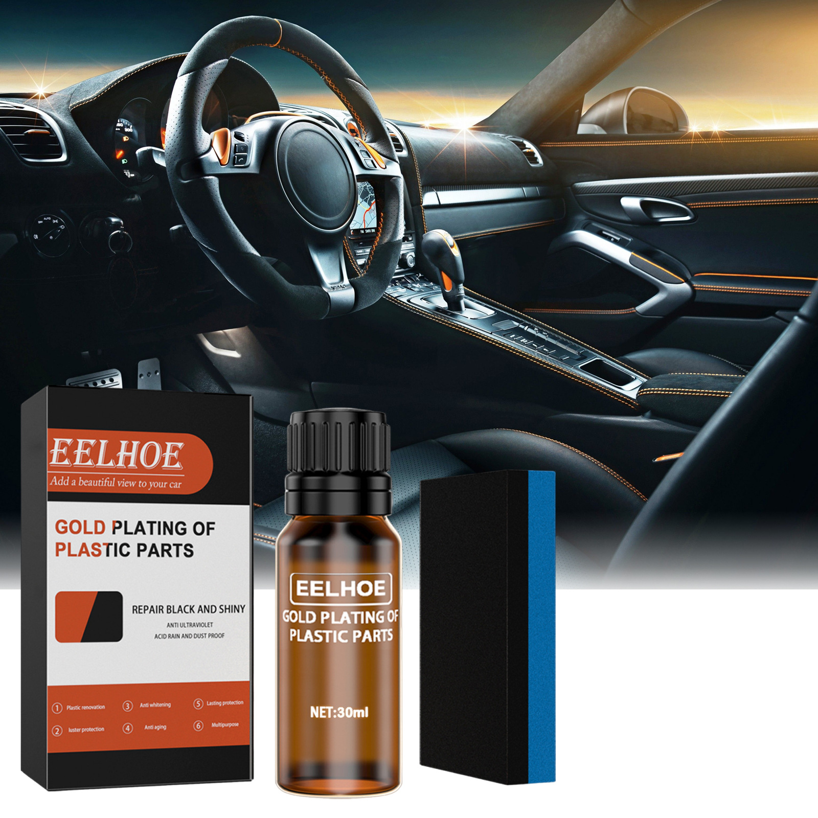 Kunststoffversiegelungslösung Für Autos – 30-ml-set (reinigung, Aufhellung, Politur Und Pflege Des Fahrzeuginnenraums) -- Biemmedue