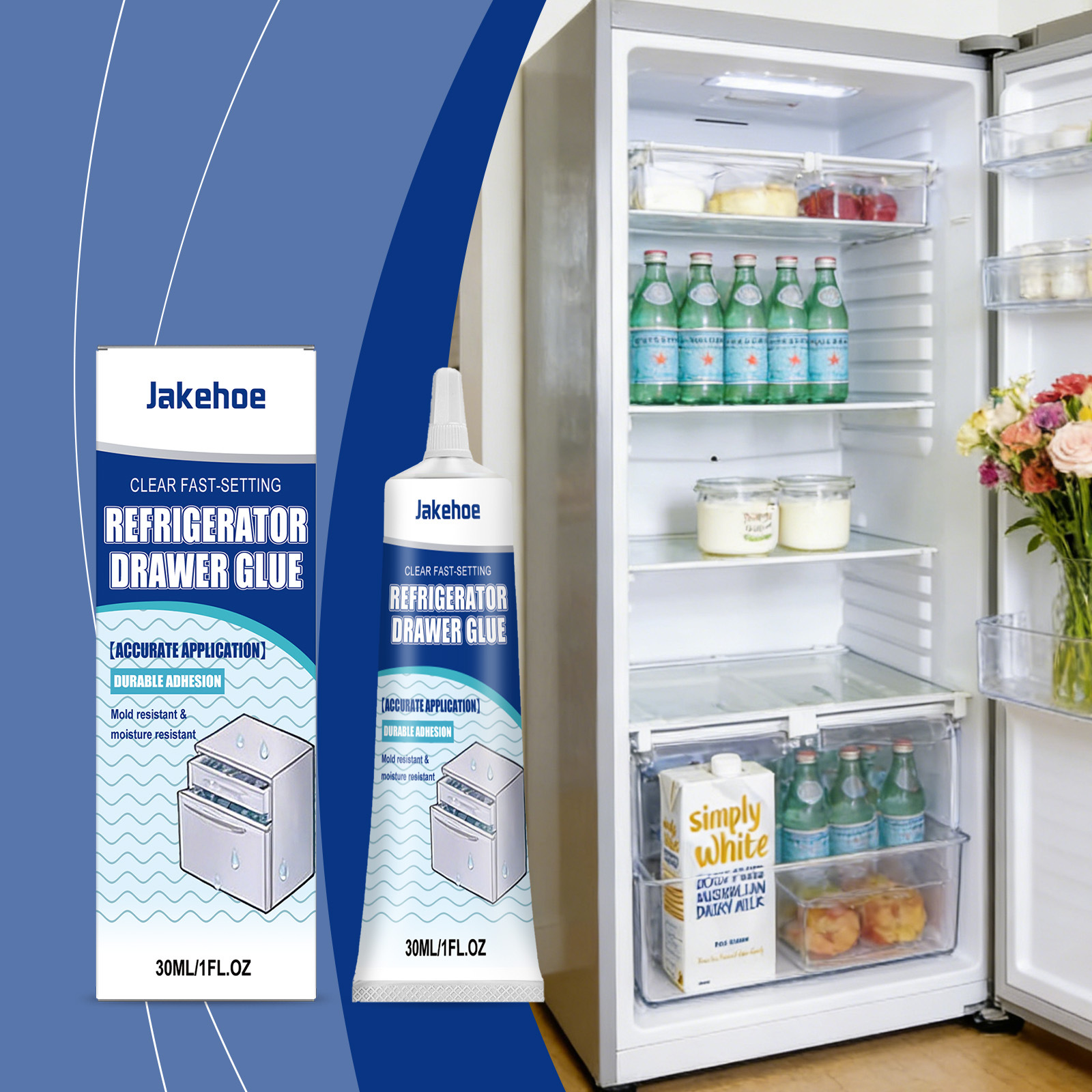 Kühlschrankschubladenkleber – Praktischer, Nagelfreier Und Starker Klebstoff Für Kühlschrankinnenräume – 30 Ml -- Dtekgaz