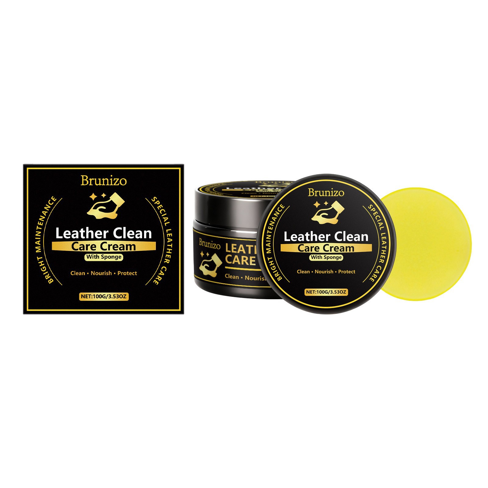 Lederpflegecreme, Eine 3-in-1-creme Zur Pflege, Reinigung Und Zum Schutz Von Leder Für Zuhause Und Auto – 100 G Ledercreme 1 + Schwamm 1 -- Biemmedue