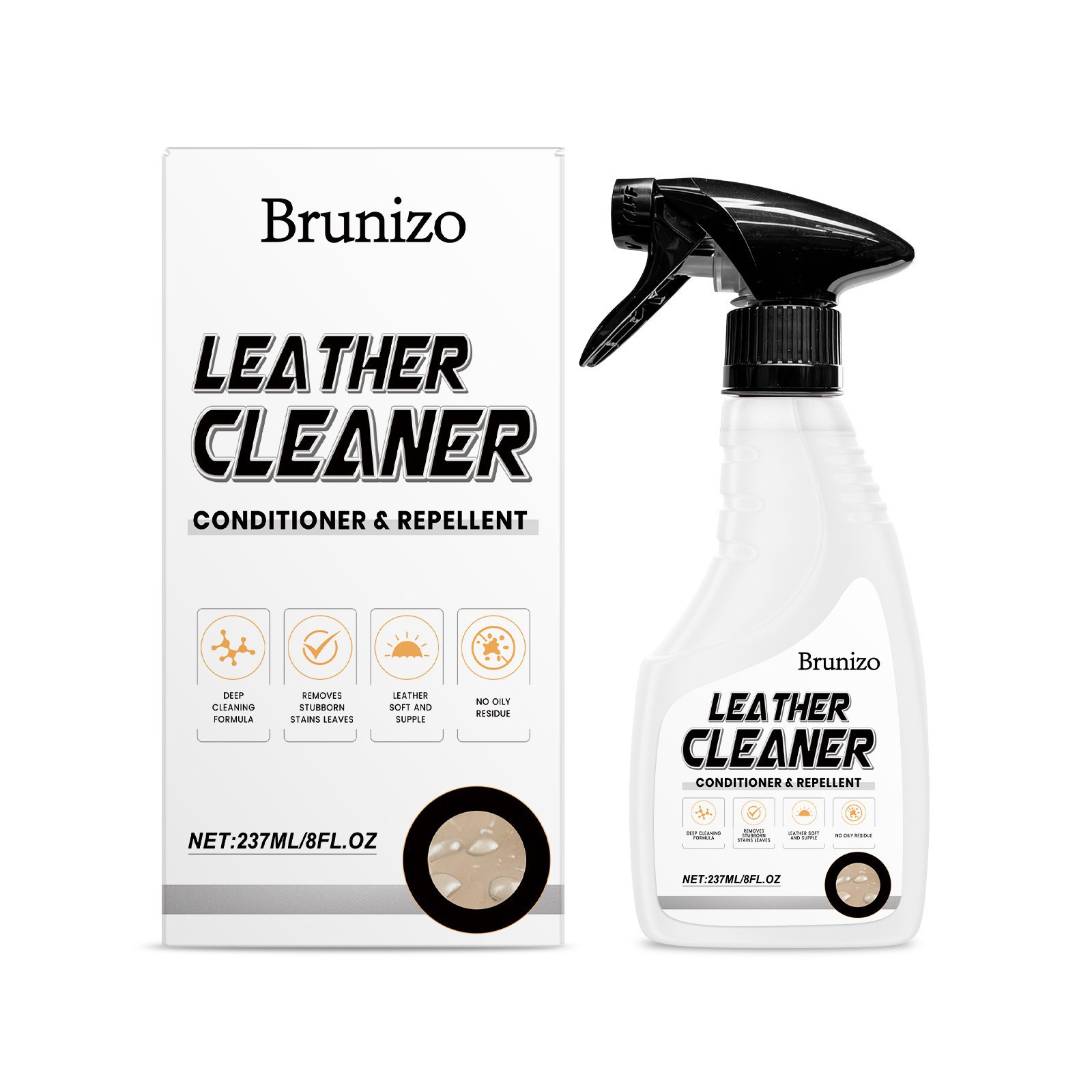 Lederreinigungs- Und Pflegemittel Für Zuhause Und Auto: Tiefenreinigung, Entfettung, Fleckenentfernung, Aufhellung Und Glanzwiederherstellung – 237 Ml -- Biemmedue