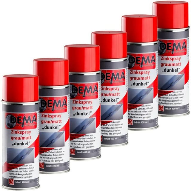 Zink PROFESSIONAL Spray Set 6 x 400 ml grau matt Zinkspray Dose hitzebeständig