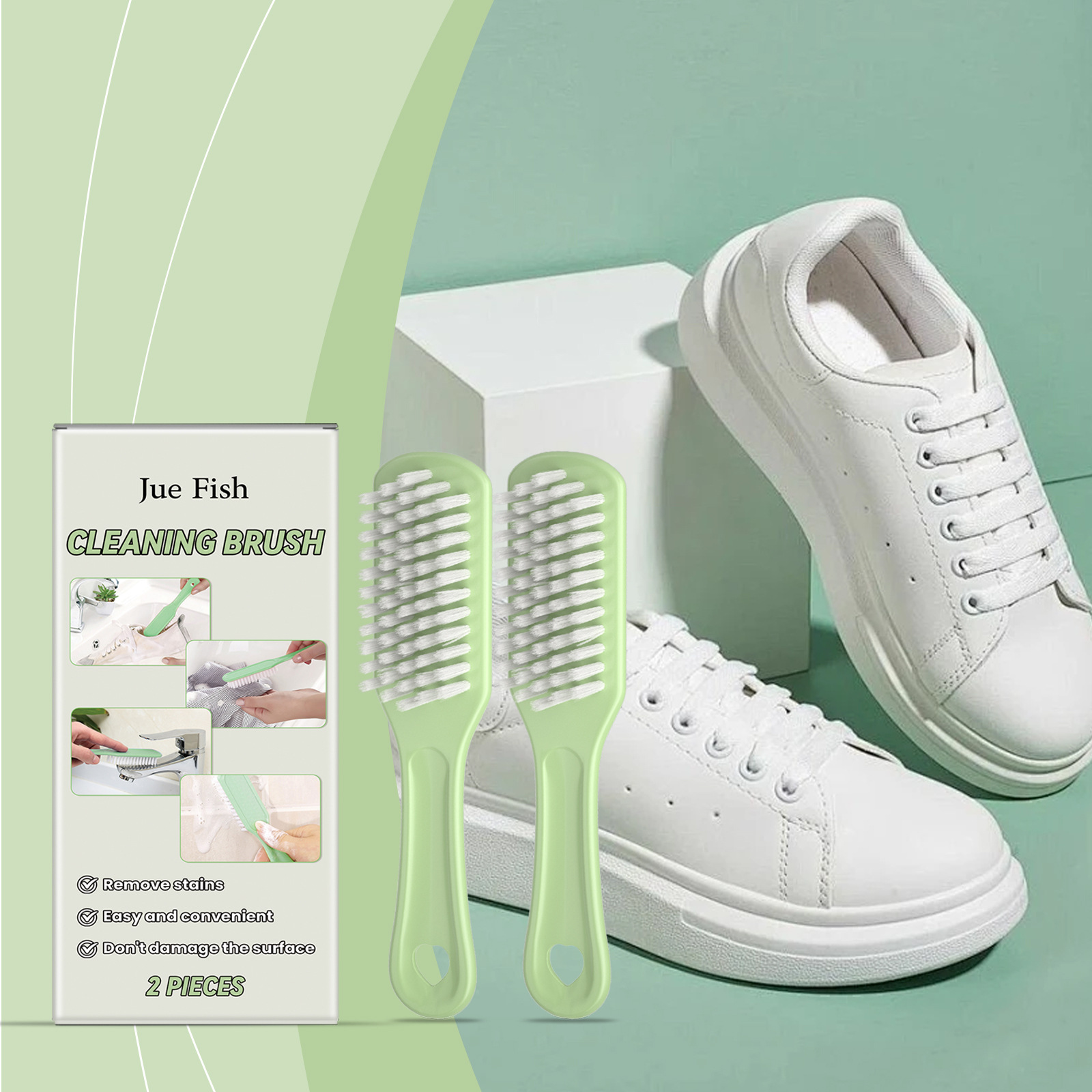 Mehrzweck-reinigungsbürste Für Haushaltsreinigung, Schuhe, Waschbecken, Wände Sowie Zum Entfernen Von Flecken Und Fett – 2 Stück -- Biemmedue