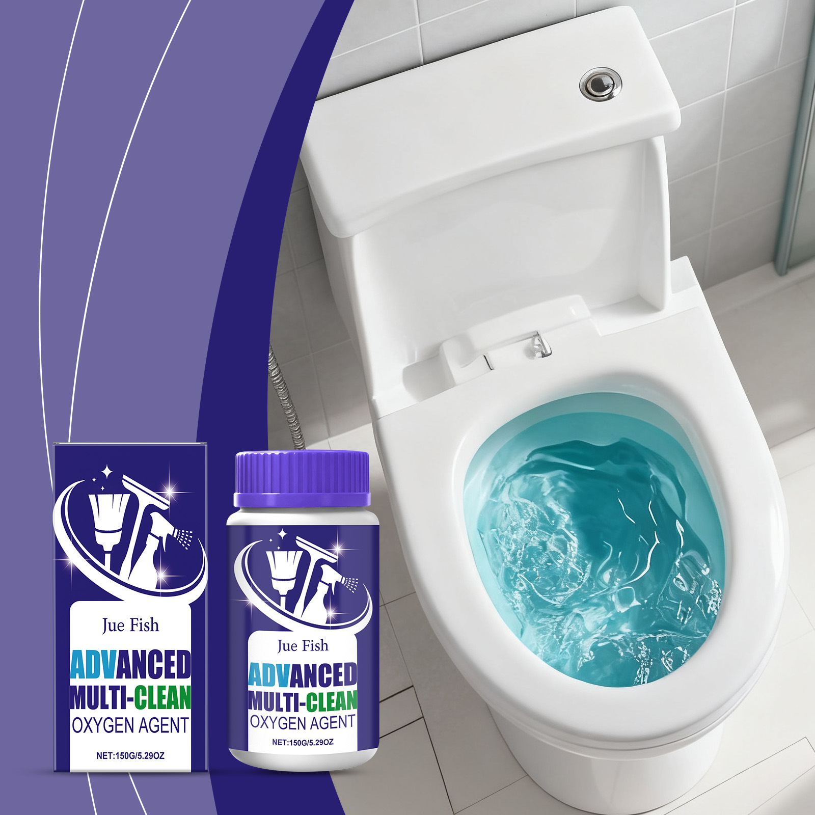 Mehrzweck-reinigungspulver, Wasserlöslich, Zur Entkalkung Von Wc Und Bad, Zur Entfernung Von Kalkablagerungen Und Zur Reinigung Von Glasuren – 150 G -- Biemmedue
