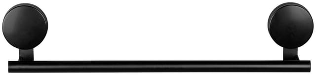 Static-Loc® Plus Badetuchstange Pavia Schwarz, Handtuchhalter, Befestigen ohne bohren, Schwarz, Stahl schwarz , Kunststoff (abs) schwarz - schwarz