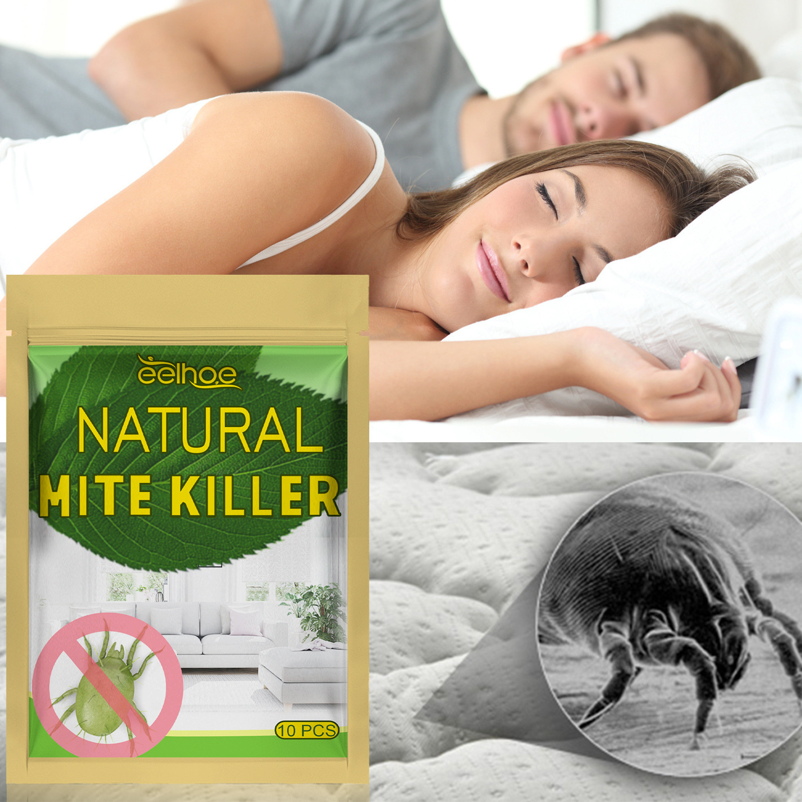 Milbenbekämpfungsset Für Zuhause, Schlafzimmer, Sofa, Kleidung Und Umgebung Wehrt Milben, Flöhe Und Bettwanzen Ab – 10 Stück/beutel -- De