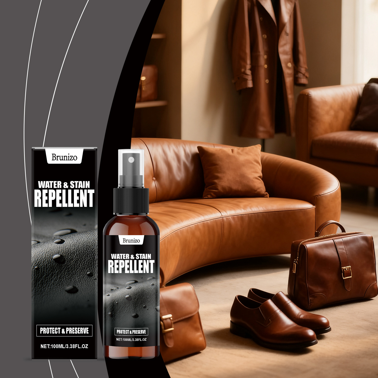 Multifunktionaler Lederreiniger, Fleckenentferner Und Glanzauffrischer Für Sofas, Autos Und Andere Lederwaren – 100 Ml -- Biemmedue