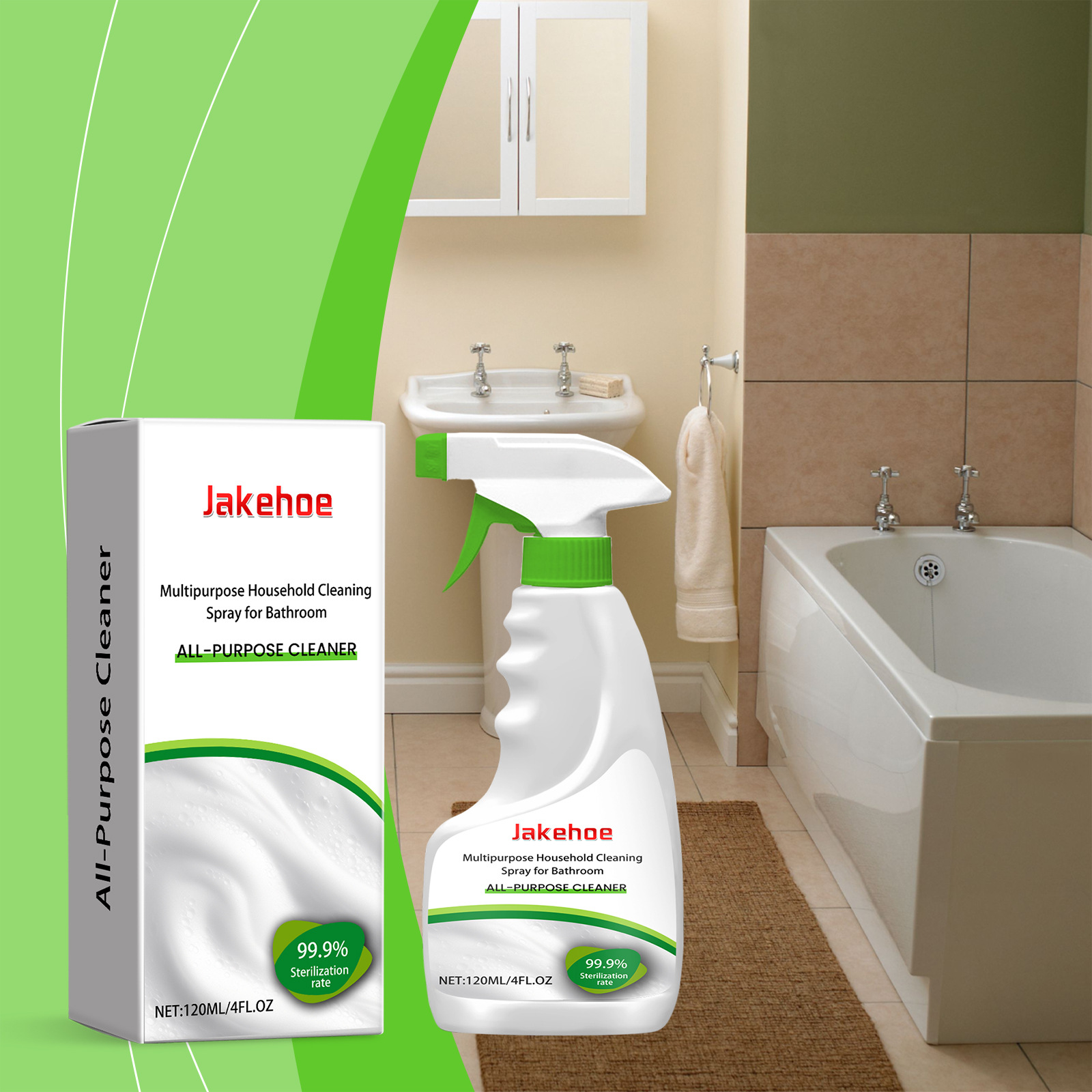 Multifunktionales Badreinigungsspray Für Wände, Böden, Fliesen, Badewannen Und Toiletten – 120 Ml -- Dtekgaz