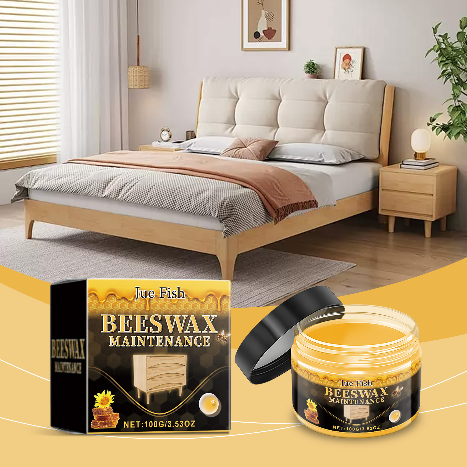 Möbelpolierpaste Aus Bienenwachs – Vielseitige Möbelpolierpaste Aus Bienenwachs Für Die Reinigung Und Pflege Von Möbeln – 100 G -- Biemmedue