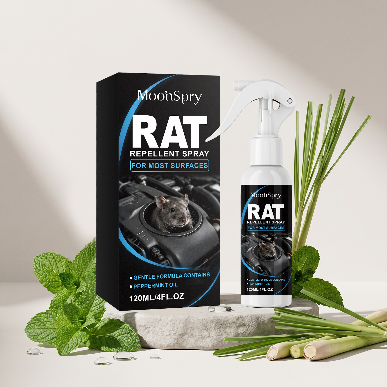 Nagetierabwehrspray, Mit Duftstoffen Zur Abwehr Von Nagetieren, Hinterlässt Keine Rückstände, Geeignet Für Verschiedene Anwendungen Im Haushalt – 120 Ml -- Biemmedue