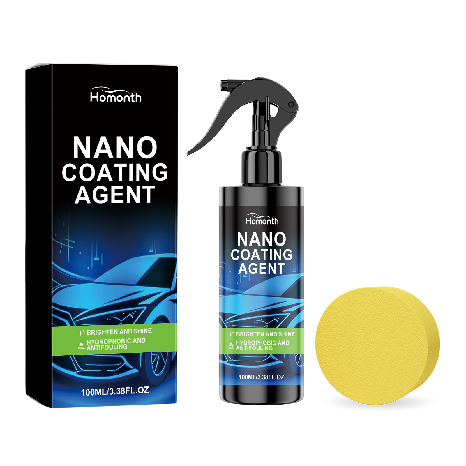Nano-beschichtungsmittel Für Die Tägliche Reinigung Und Lackaufbereitung – Praktisches Pflegeset (100 Ml + 1 Schwamm) -- Biemmedue