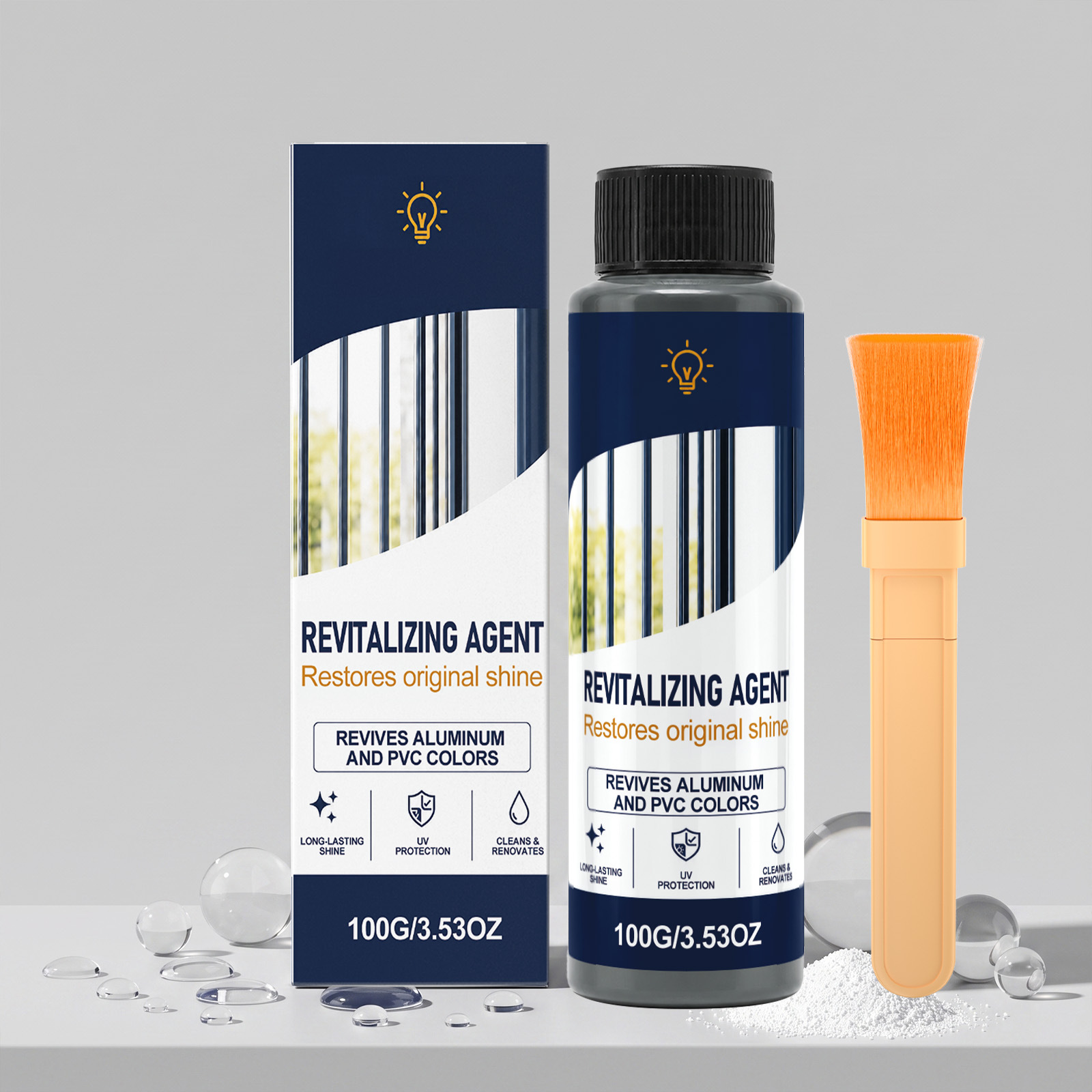 Oberflächenreiniger Zur Glanzwiederherstellung, Reinigung, Fleckenentfernung Und Staubentfernung Auf Gummi- Und Kunststoffoberflächen – 100 G X 1 + Bürste X 1 -- Biemmedue