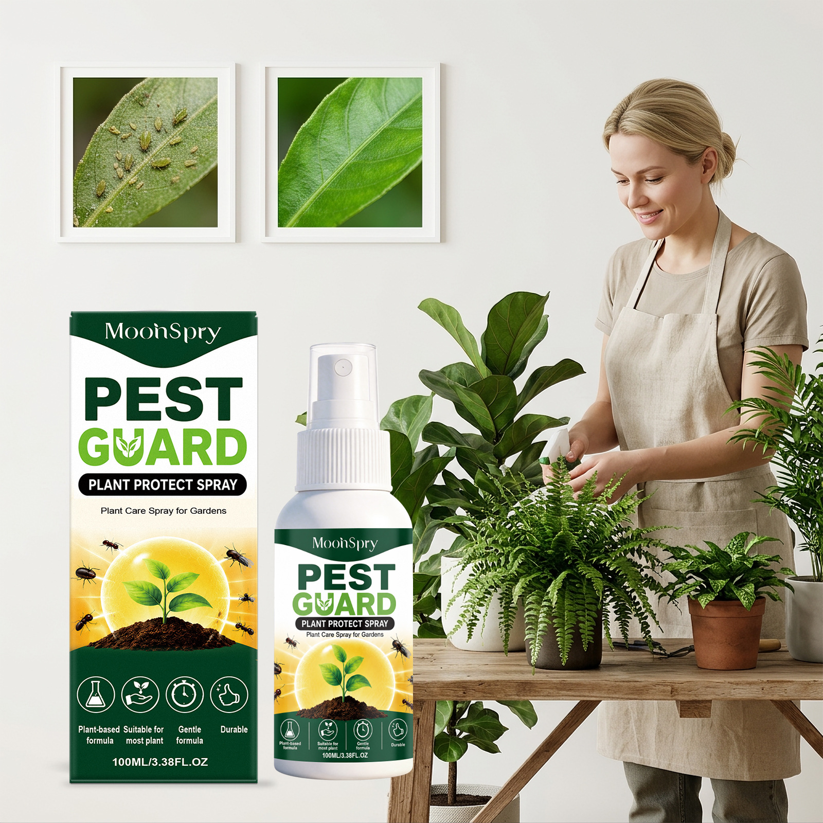 Pflanzenschutzspray Zur Schädlingsbekämpfung Im Haushalt, Für Topfpflanzen Im Innen- Und Außenbereich, Blumenbeete Und Gartenarbeit – 100 Ml -- Biemmedue