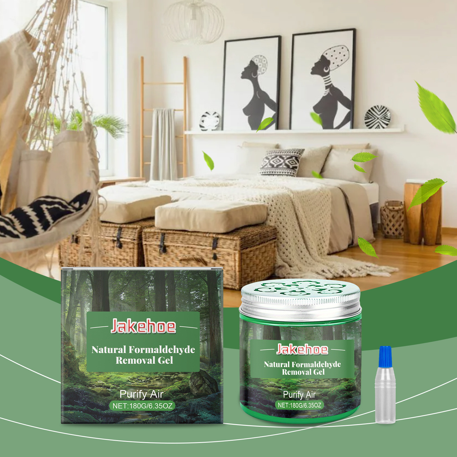 Pflanzliches Lufterfrischungsgel Für Neue Wohnungen, Büros Und Die Allgemeine Luftreinigung – 180 G Gel + 2 Ml Aktivator. -- Biemmedue