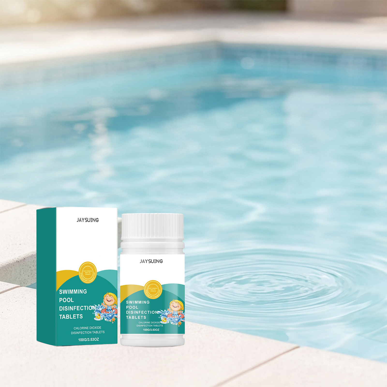 Poolreinigungstabletten Lösen Und Entfernen Flecken, Reduzieren Gerüche Und Sorgen Für Klares, Pflegeleichtes Wasser – 100 G -- Biemmedue
