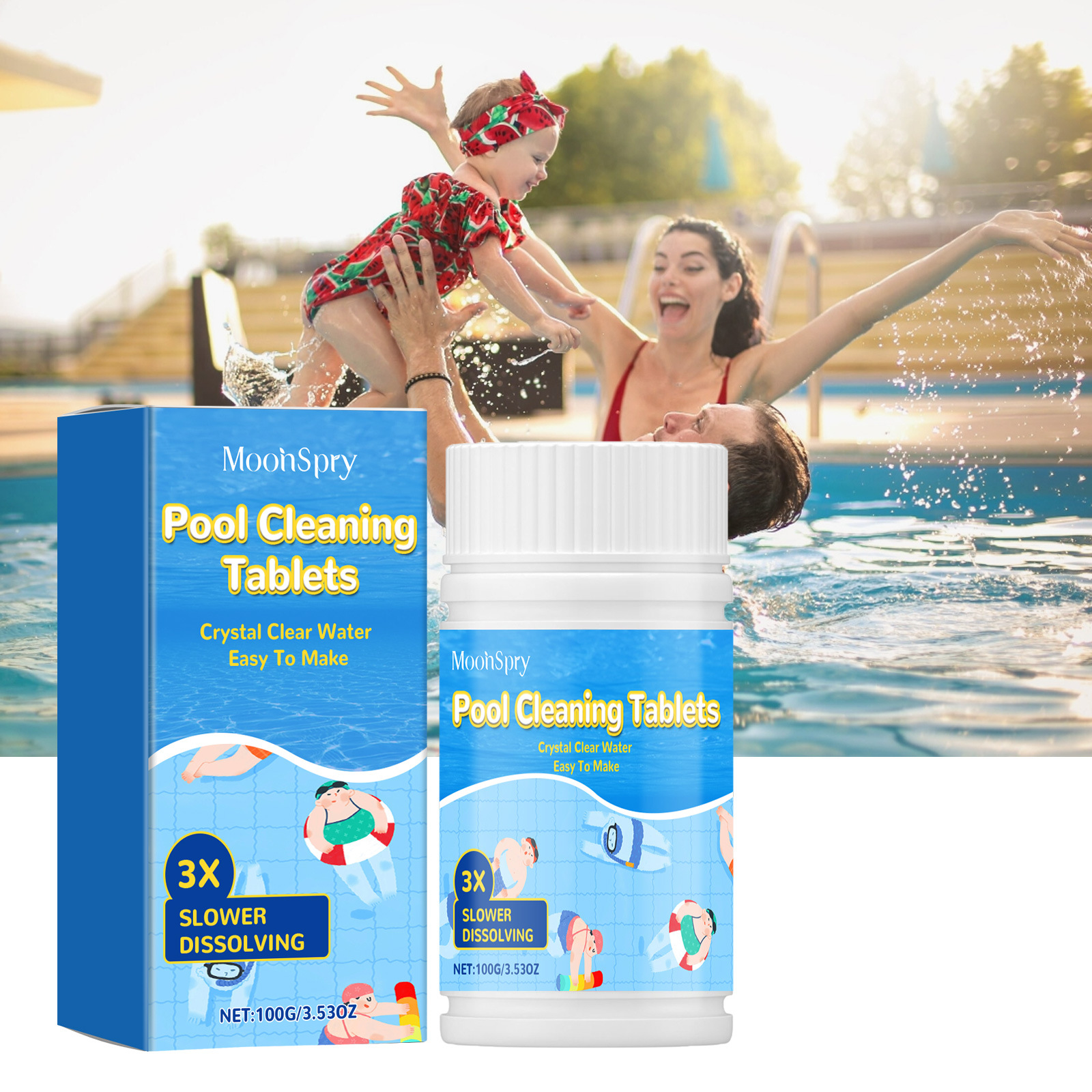 Poolreinigungstabletten, Mehrzweck-brausetabletten Zur Klärung, Desodorierung Und Fleckenentfernung Von Poolwasser – 100 G -- Biemmedue