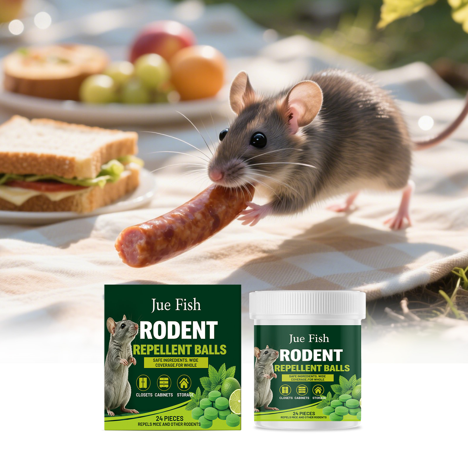 Rattenabwehrball Für Den Haushalt, Geeignet Für Verschiedene Anwendungsbereiche, Wehrt Ratten Ab Und Verhindert Rattennagen Im Täglichen Gebrauch Im Innen- Und Außenbereich – 24 Stück -- Biemmedue