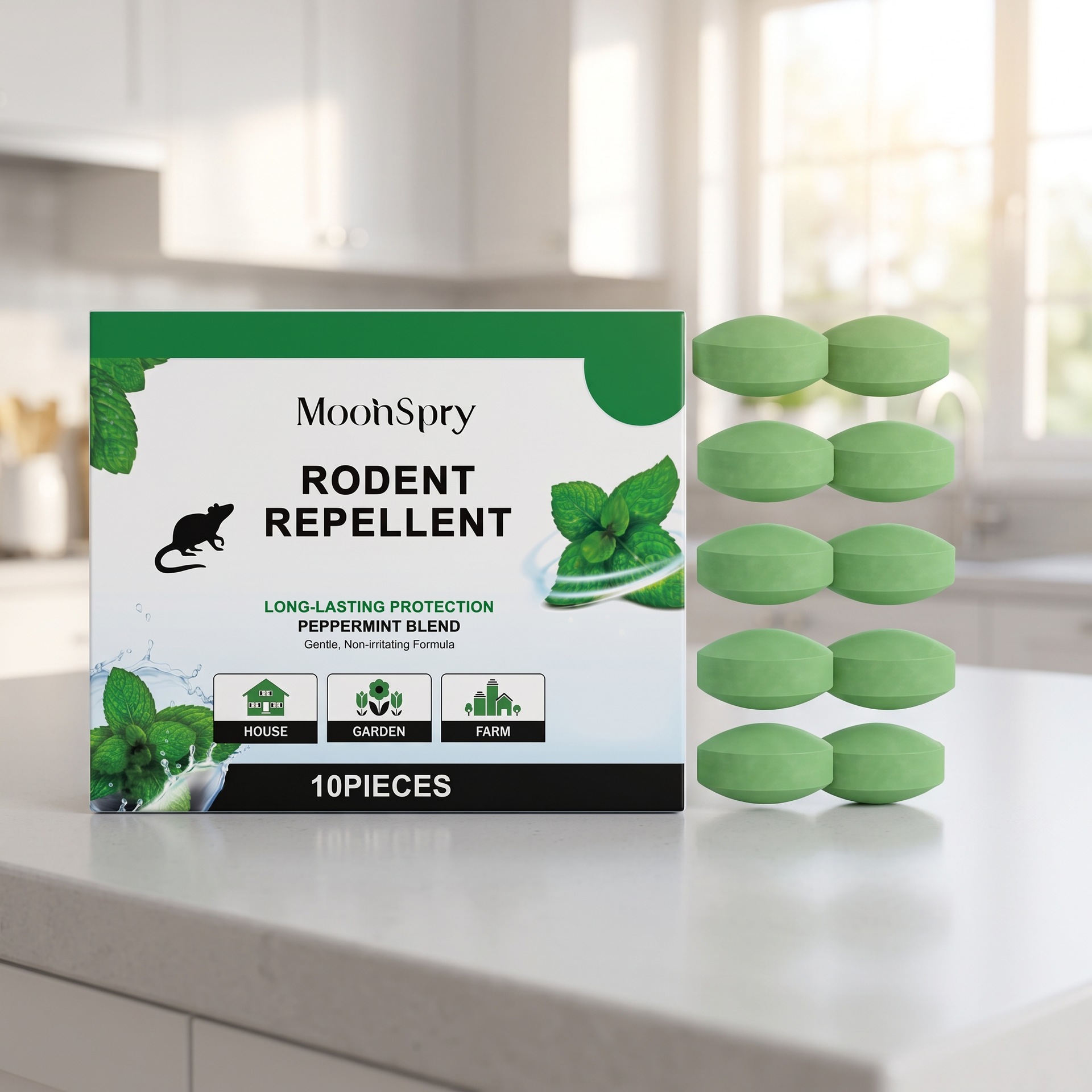 Rattenabwehrtabletten Für Drinnen Und Draußen. Vertreiben Ratten, Verhindern Störungen Und Beugen Nagevorgängen Vor. Mit Minzduft. 10 Stück. -- Biemmedue